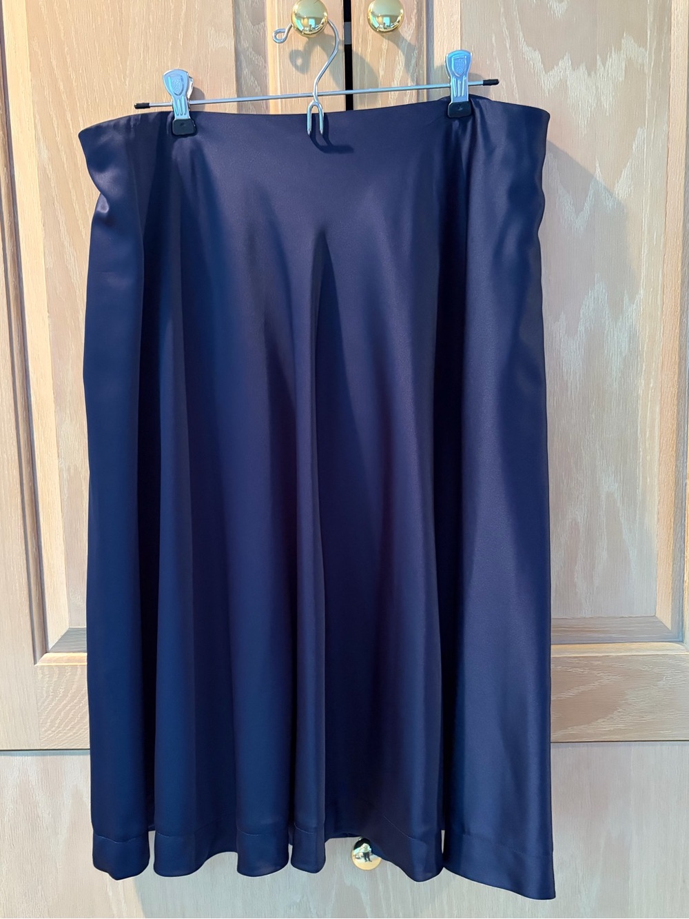 J. Peterman Navy Bias-cut A-Line Skirt